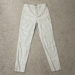 Zara Faux Leather Khaki Pants